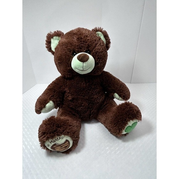 Build A Bear Girl Scouts Thin Mint Cookies Chocolate Brown Mint Green Teddy Bear - Picture 1 of 14